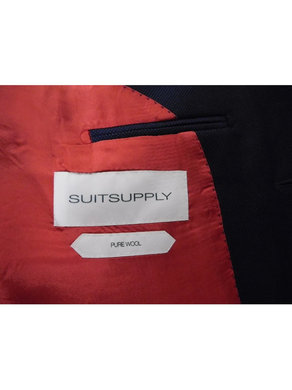 Suitsupply Sienna 40L Navy + Black Birdseye 100% VBC Wool Canvassed Jacket - Picture 3 of 12